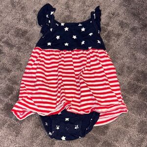 Carter's Navy and Red Striped Baby Romper